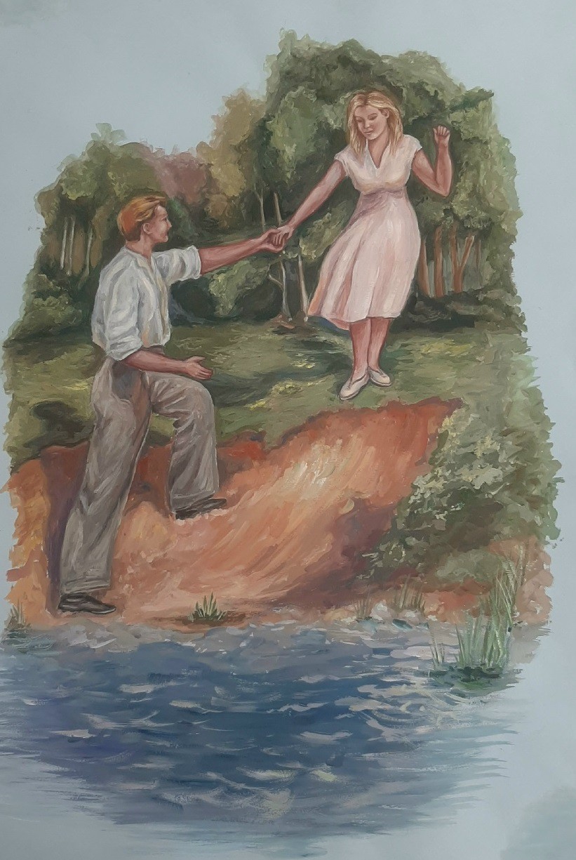 Инобидиновна Маргарита. Любовь (иллюстрация к рассказу «Молчание», 1-е место в старшей группе, номинация «Живопись»)