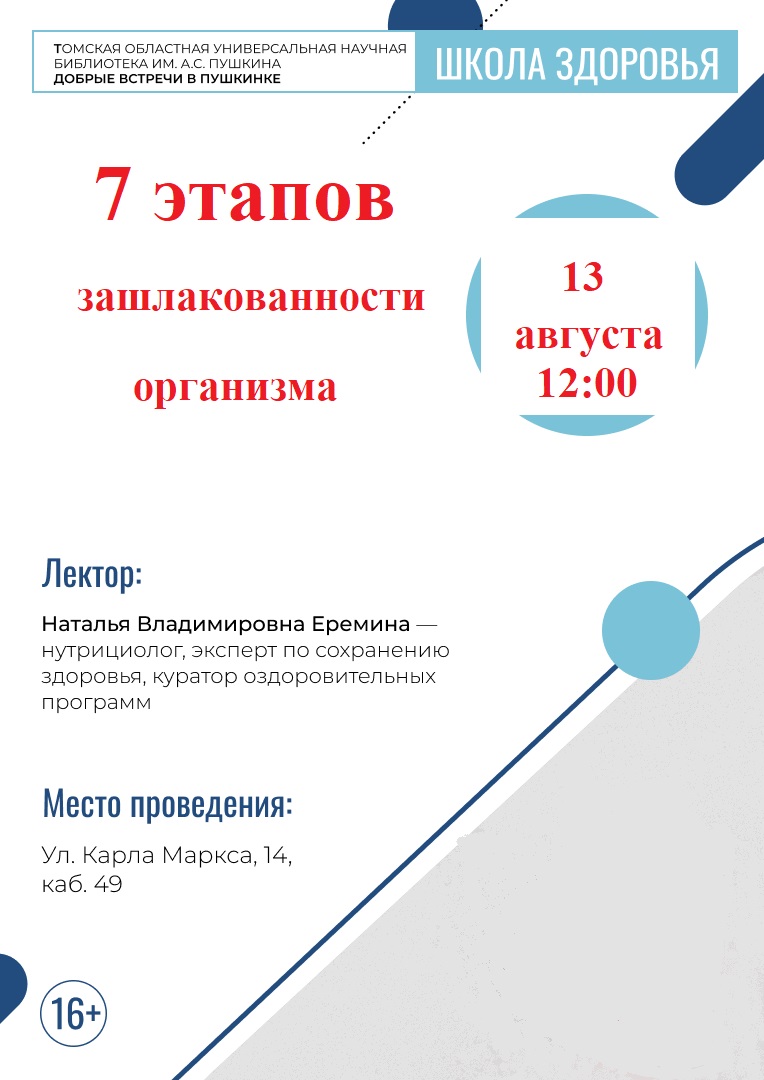 Лекция «7 этапов зашлакованности организма» (16+)
