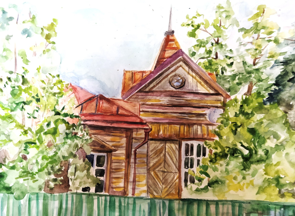 Кириенко Екатерина. Этюд томского дома (1-е место в младшей группе, номинация «Живопись»)