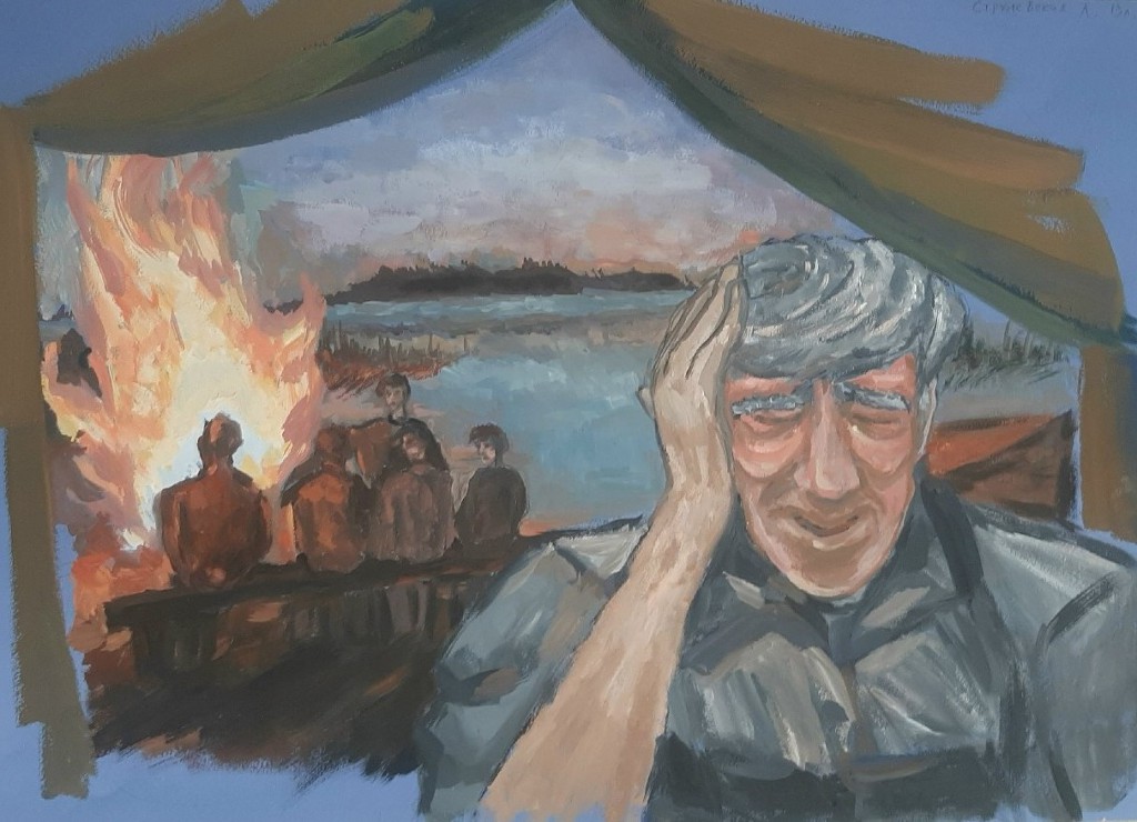 Струневская Лилиана. А Потапыч-то плачет (иллюстрация к рассказу «Вдохновение», победа в специальной номинации «Психологический портрет»)