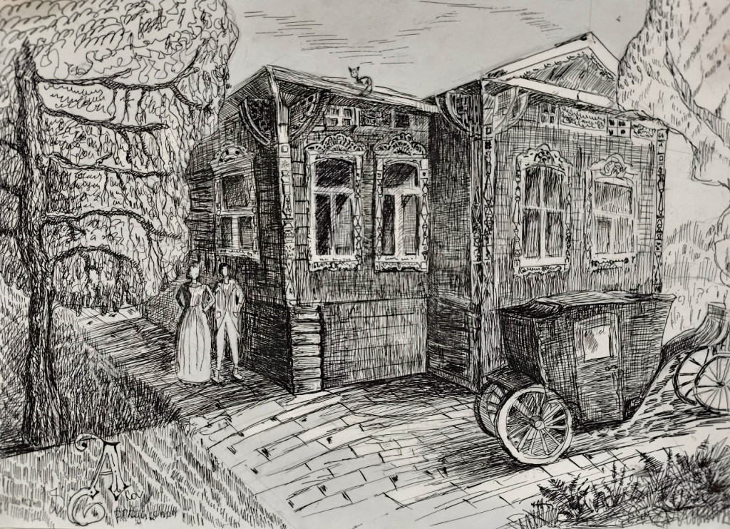 Гриценко Яков. Шишкова, 10 в старинные времена (1-е место в младшей группе, номинация «Графика»)